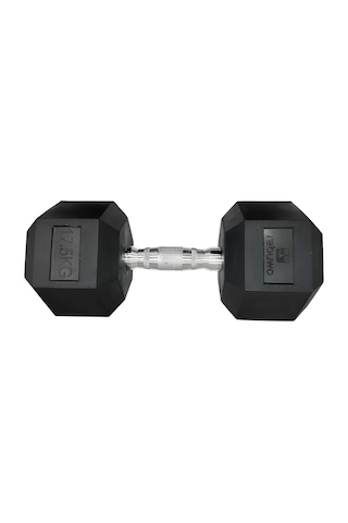 Rebuwo 17.5 KG 1 Adet Hex Dambıl Kauçuk Altıgen Dambıl Hex Dumbbell