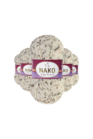 5 Adet Vega Tweed Premium Akrilik El Örgü İpi Yünü No: 35017 RYL-NWNKVT35017-5