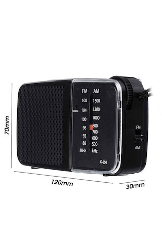 Ultratekno K-258 Pilli Cep Radyosu - Fm Radyo, Deprem Radyosu Taşınabilir Küçük Radyo