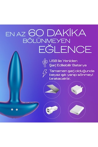 Durex Titreşimli Anal Plug Tıkaç Silikon 7 Farklı Mod Usb Şarj Edilebilir Suya Dayanıklı 8 CM