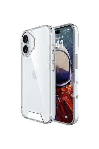 Bix Apple Uyumlu iPhone 16 Plus Nebula Aqua Transparan Ultra Şeffaf Kılıf Çizilmeye Dayanıklı Tam Kapsamlı Koruma
