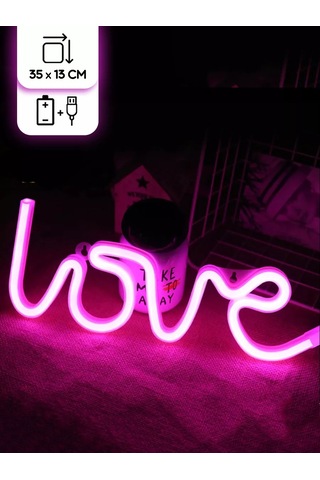 Riota Neon Love Yazı Lambası, Pembe Işık 175487402 Pembe