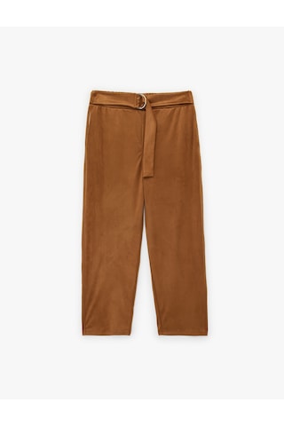 Koton Slim Fit Süet Görünümlü Kemer Detaylı Pantolon Deve Tüyü 6wak40157ek Taba