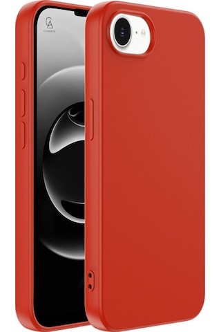Apple iPhone 17e Uyumlu Içi Kadife Lansman Kılıf Ve Mat Seramik Tam Kaplayan Cam Ekran Koruyucu Kırmızı