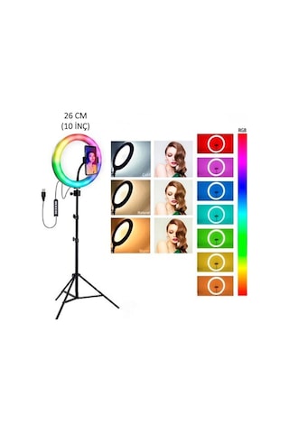 Mj26 10 Inç Rgb Ring Fill Light Selfie Led Işık Renksan