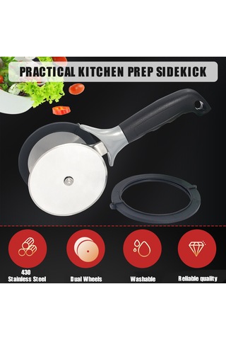 Koruyucu Kapaklı Salata Doğrayıcı Çift Tekerlekli Salata Gümüş Gümüş