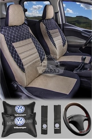Volkswagen Bora Fitilli Koltuk Kılıfı Boyun Yastığı Kemer Konforu