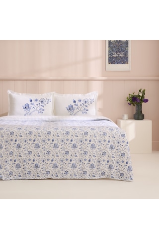 Kaşmir Home Belina %100 Pamuk Çift Kişilik Nevresim Takımı İndigo