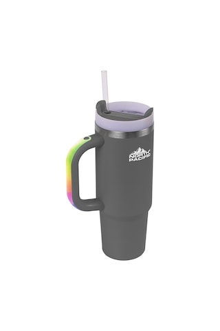Led Işıklı Kulplu Pipetli Termos - 900 Ml Antrasit