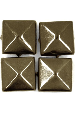 Süs Tırnaklı Antik Renk Çakma Kare Piramit 7 Mm 20 Adet Metal Trok