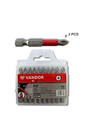 Vandor Anti Slip Bit Kaydırmaz Bits S2 Yüksek Kalite Çelik Pz2 50 - 729927867397