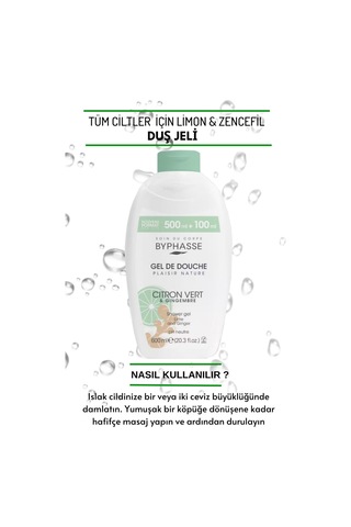 Byphasse Plaisir Natura Limon & Zencefil Duş Jeli 600 ML