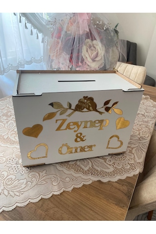 Kişiye Özel Takı Zarf Para Toplama Düğün Nişan Sünnet Takı Sandığı 35x26x17 Cm