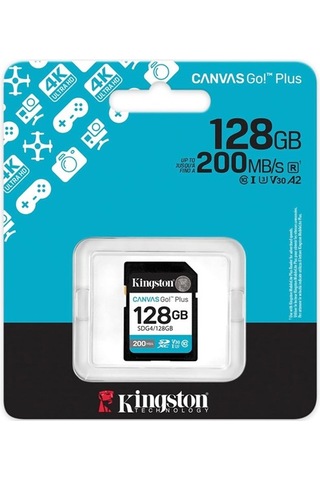 Kingston 128gb Sdxc Canvas Go+ 200mb/s Sdg4/128gb