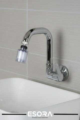 Kireç Önleyici Pamuk Başlıklı Duvardan Tek Su Mutfak - Banyo Ve Lavabo Bataryası Krom