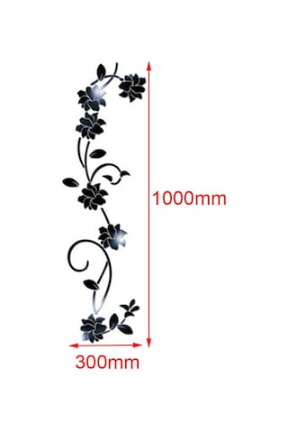 Çıkarılabilir 3d Sanat Duvar Resmi Çiçek Şekli Ayna Duvar Çıkartmaları Çıkartma Altın
