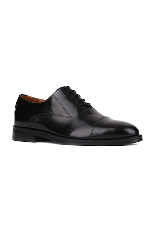Shoetyle - Siyah Açma Deri Bağcıklı Erkek Klasik Ayakkabı 250-2730-827 Siyah