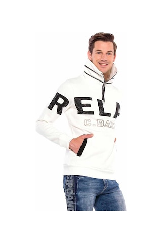 Cipo & Baxx Cl385 Taşlı Relax Fit Dik Fermuar Yaka Kalın Sweatshirt 001