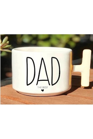 Mom Dad The Best Baskılı Çift 2'li Beyaz T Kulp Kupa Bardak