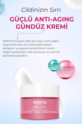 Agarta Doğal Su Bazlı Nemlendirici Gündüz Kremi 50 ML