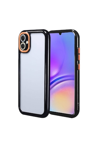 More Tr Samsung Uyumlu Galaxy A05 Kılıf Kamera Korumalı Renkli Kenar Ve Çerçeve Tasarımlı Mtr Vitamin Kapak-siyah