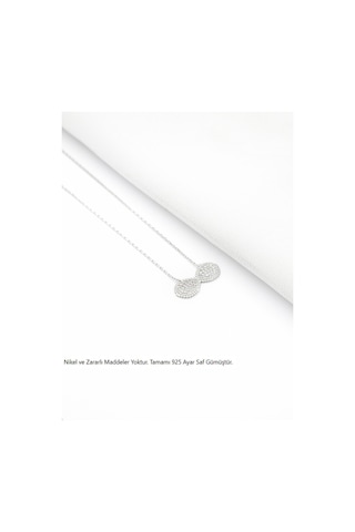 Brezza Lusso Jewelry Timeless Series Zirkon Taşlı Gümüş Ebedi Döngü Kolyesi Gümüş