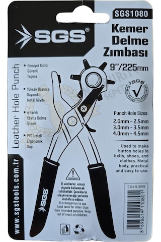 Sgs Kemer Delme Zımbası Delik Açma Pensesi - 6 Delik 2-4.5 Mm Arası - 9"/225 Mm. 1 Adet