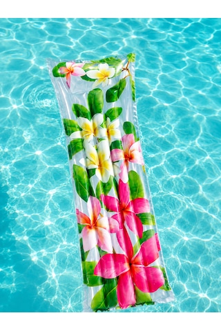 Intex Tropikal Çiçek Desenli Şişme Deniz Yatağı 183x69 Cm Havuz Ve Plaj Yatağı Çok Renkli