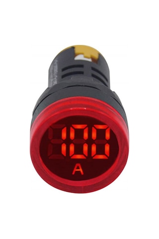 22mm Dijital Ampermetre 0-100a Kırmızı Yuvarlak