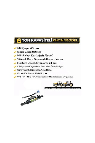 Tarım Garaj Traktör Cat 2 Kancalı Ortakol Hidrolik Lift 55 Cm 6 Ton