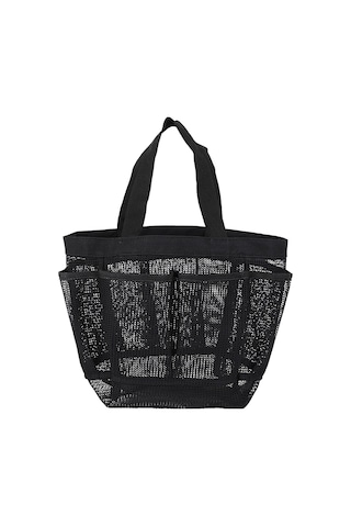 Qingmipy 7 Cep Derin Saklama Çantası, Hızlı Kuruyan Mesh Banyo Organizeri, Kamp Spor Seyahat İçin Asmalı Torbası Siyah