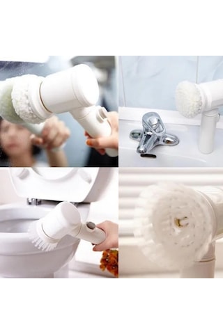 Hombey Usb Şarjlı 3'ü 1 Toplumlu Mutfak Temizlik Fırçası Seti - Esnek Kullanım, Duvar Takma Opsiyonu, Çeşitli Yüzeyler İçin