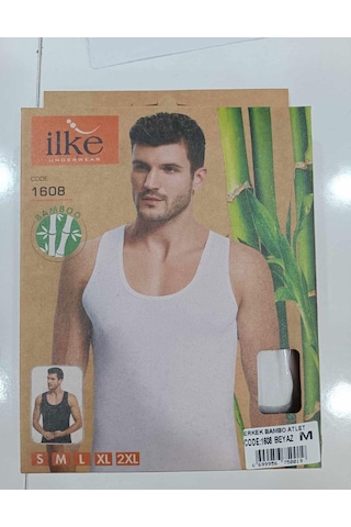 İlke Erkek Bambu Likralı Askılı Atlet 1608 - 1 Adet 001