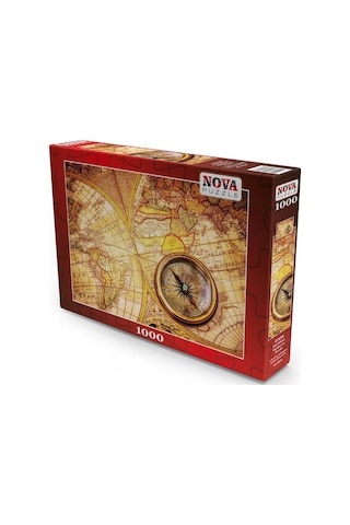 Nova 1000 Parça Eski Dünya Haritası Ve Pusula Puzzle