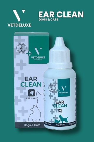 Vetdeluxe Ear Clean Losyon Kediler ve Köpekler İçin Kulak Temizleme Bakım 50 ML