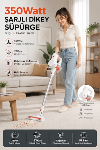 Robo Hiking HD 12 350 W Şarjlı Dikey Süpürge