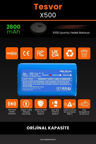 Tesvor X500 2600mAh Robot Süpürge Bataryası
