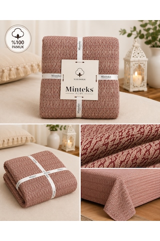 Minteks Home Luisa Çift Kişilik Yatak Örtüsü Kırmızı