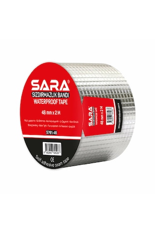 Sara S761-48 Sızdırmazlık Bandı 48 Mm X 2 M, Alüminyum Folyo Yüzeyli, Kendinden Yapışkanlı