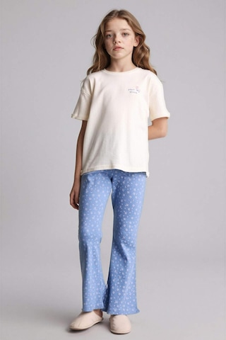 Defacto Tişört Alt 2li Pijama Takımı Kız Çocuk H2655a826sper99 Ekru-er99