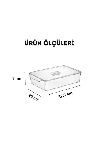 Buzdolabı Dolapiçi Düzenleyici Organizer Kapaklı 3'lü Set Mini, Midi, Maxi Şeffaf