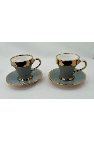 Tutku 2 Kişilik Porselen Nescafe Ve Çay Fincanı Gri Renk Gri