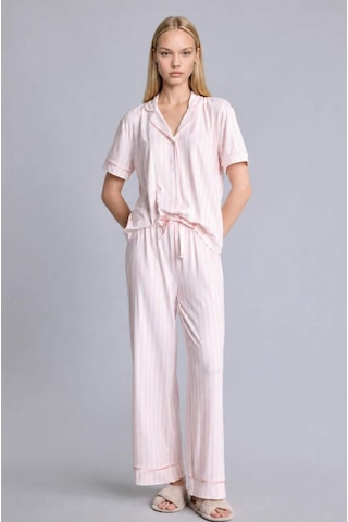 Defacto Regular Fıt Kısa Kollu 2li Softshell Pembe Pijama Takımı I3483ax26aupn436 Pembe-pn436