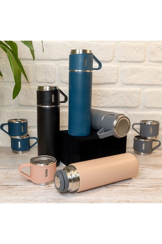 Thermohis 8139 Termos Bardak 3'lü Set Siyah