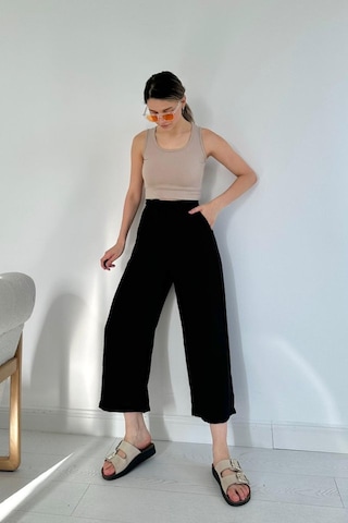Gülsüm Aydın Siyah Keten Pantolon Siyah