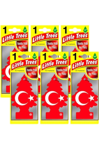 Little Trees Türk Bayrağı Ay Yıldız Vanilya Oto Kokusu 6 Adet