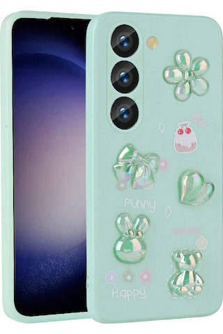 Galaxy Uyumlu A54 Kılıf Kabartma Figürlü Parlak Hptk Toys Silikon Kapak - Beyaz Beyaz
