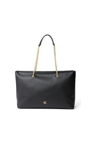 Minimal Monogram Chain Siyah Kadın Tote-8772 Siyah