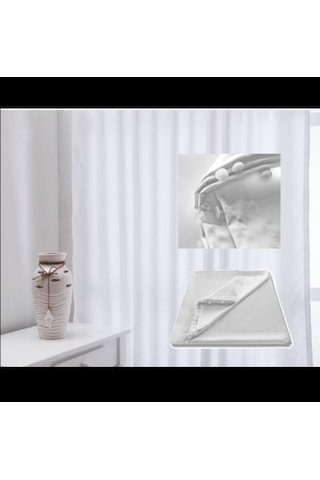 Atlas Saten Lüx Beyaz Güneşlik Perde -Kaliteyi Ucuza Alın- Beyaz