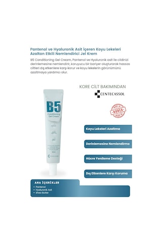 Centecassol B5 Koyu Lekeleri Azaltıcı ve Derin Nemlendirici Jel Krem 35 ML